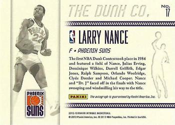 2012-13 Panini Intrigue - Dunk Company Autographs #17 Larry Nance Back
