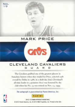 2012-13 Panini Intrigue - Immortalized Autographs #19 Mark Price Back