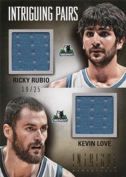 2012-13 Panini Intrigue - Intriguing Pairs Jerseys #22 Kevin Love / Ricky Rubio Front