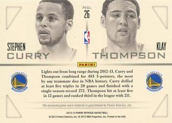 2012-13 Panini Intrigue - Intriguing Pairs Jerseys #26 Klay Thompson / Stephen Curry Back