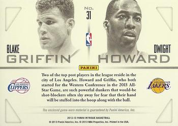 2012-13 Panini Intrigue - Intriguing Pairs Jerseys #31 Blake Griffin / Dwight Howard Back
