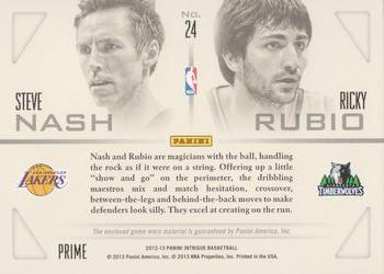2012-13 Panini Intrigue - Intriguing Pairs Jerseys Prime #24 Ricky Rubio / Steve Nash Back