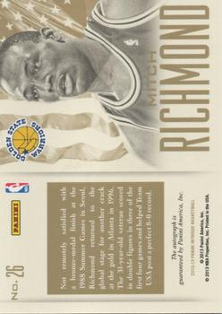 2012-13 Panini Intrigue - Red White and Blue Autographs #26 Mitch Richmond Back