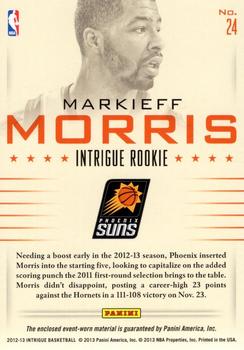 2012-13 Panini Intrigue - Rookie Memorabilia #24 Markieff Morris Back