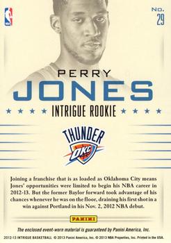 2012-13 Panini Intrigue - Rookie Memorabilia #29 Perry Jones Back