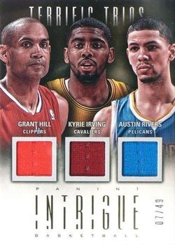 2012-13 Panini Intrigue - Terrific Trios Jerseys #23 Grant Hill / Kyrie Irving / Austin Rivers Front