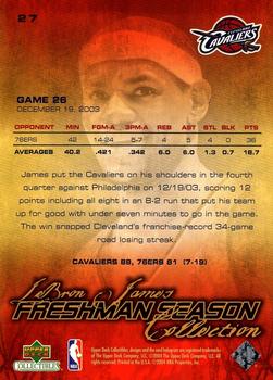 2004 Upper Deck Collectibles LeBron James Freshman Season #27 LeBron James Back