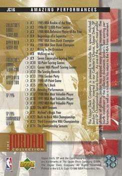 1995-96 Upper Deck The Jordan Collection 3x5 #JC16 Amazing Performances Back