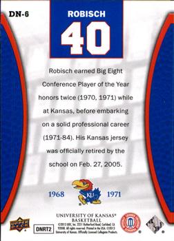 2013 Upper Deck University of Kansas - Distinguished Numbers #DN-6 Dave Robisch Back