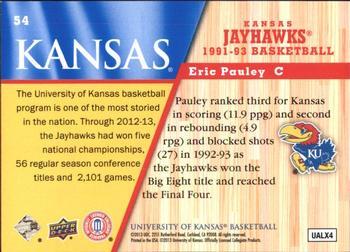 2013 Upper Deck University of Kansas - Gold #54 Eric Pauley Back