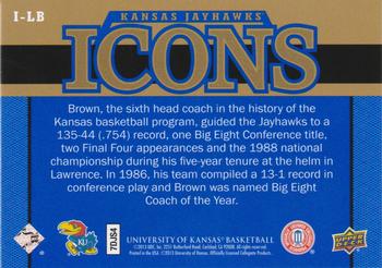 2013 Upper Deck University of Kansas - Icons #I-LB Larry Brown Back