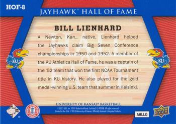 2013 Upper Deck University of Kansas - Jayhawk Hall of Fame #HOF-8 Bill Lienhard Back