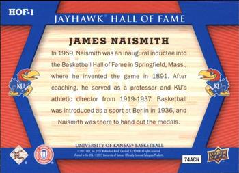 2013 Upper Deck University of Kansas - Jayhawk Hall of Fame #HOF-1 James Naismith Back