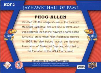 2013 Upper Deck University of Kansas - Jayhawk Hall of Fame #HOF-2 Phog Allen Back