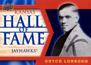 2013 Upper Deck University of Kansas - Jayhawk Hall of Fame #HOF-13 Dutch Lonborg Front