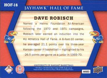 2013 Upper Deck University of Kansas - Jayhawk Hall of Fame #HOF-16 Dave Robisch Back