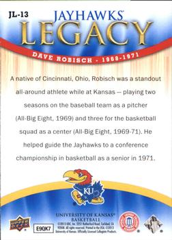 2013 Upper Deck University of Kansas - Jayhawks Legacy #JL-13 Dave Robisch Back