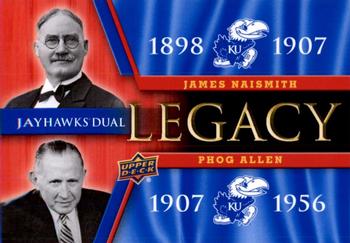 2013 Upper Deck University of Kansas - Jayhawks Legacy Duos #JLD-1 Phog Allen / James Naismith Front