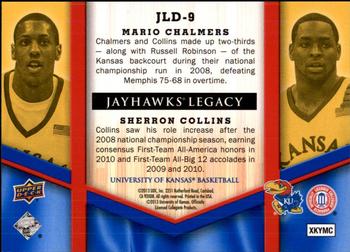 2013 Upper Deck University of Kansas - Jayhawks Legacy Duos #JLD-9 Mario Chalmers / Sherron Collins Back