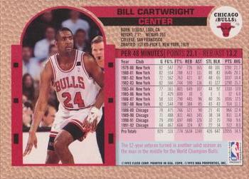 1992-93 Fleer Chicago Bulls Back-2-Back Team Night Sheet SGA #NNO Bill Cartwright Back