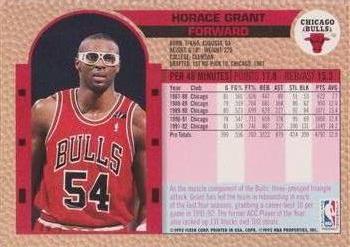1992-93 Fleer Chicago Bulls Back-2-Back Team Night Sheet SGA #NNO Horace Grant Back