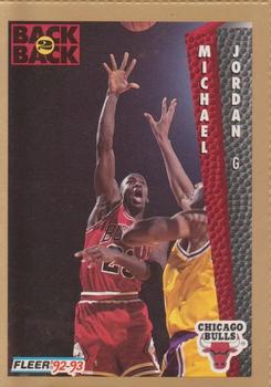 1992-93 Fleer Chicago Bulls Back-2-Back Team Night Sheet SGA #NNO Michael Jordan Front