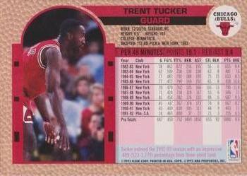 1992-93 Fleer Chicago Bulls Back-2-Back Team Night Sheet SGA #NNO Trent Tucker Back