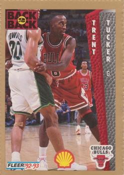 1992-93 Fleer Chicago Bulls Back-2-Back Team Night Sheet SGA #NNO Trent Tucker Front