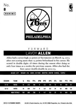 2013-14 Hoops - Red #8 Lavoy Allen Back