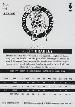 2013-14 Hoops - Red #11 Avery Bradley Back