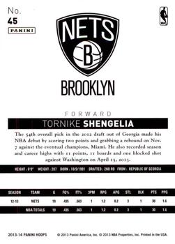 2013-14 Hoops - Red #45 Tornike Shengelia Back