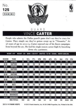 2013-14 Hoops - Red #125 Vince Carter Back