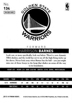 2013-14 Hoops - Red #134 Harrison Barnes Back