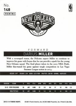 2013-14 Hoops - Red #148 Darius Miller Back