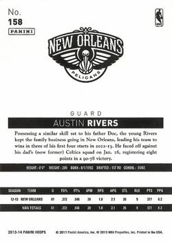 2013-14 Hoops - Red #158 Austin Rivers Back
