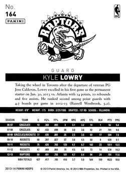 2013-14 Hoops - Red #164 Kyle Lowry Back