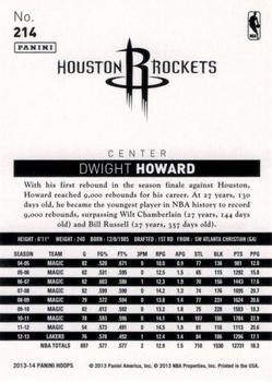2013-14 Hoops - Red #214 Dwight Howard Back