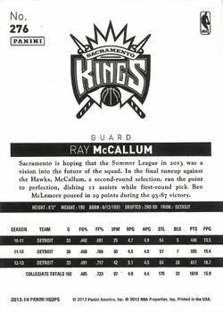 2013-14 Hoops - Red #276 Ray McCallum Back
