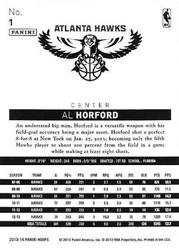 2013-14 Hoops - Gold #1 Al Horford Back