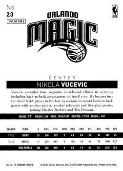 2013-14 Hoops - Gold #23 Nikola Vucevic Back