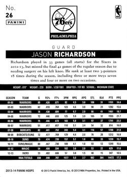 2013-14 Hoops - Gold #26 Jason Richardson Back