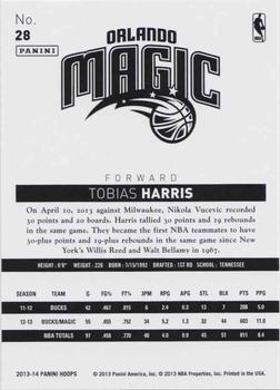 2013-14 Hoops - Gold #28 Tobias Harris Back