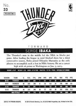 2013-14 Hoops - Gold #33 Serge Ibaka Back