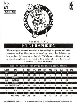 2013-14 Hoops - Gold #41 Kris Humphries Back