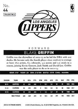 2013-14 Hoops - Gold #44 Blake Griffin Back
