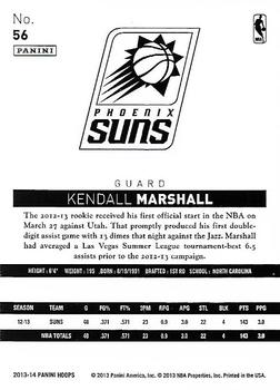2013-14 Hoops - Gold #56 Kendall Marshall Back
