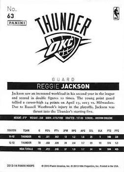 2013-14 Hoops - Gold #63 Reggie Jackson Back