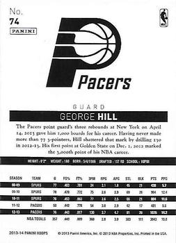 2013-14 Hoops - Gold #74 George Hill Back