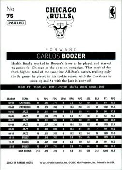 2013-14 Hoops - Gold #75 Carlos Boozer Back