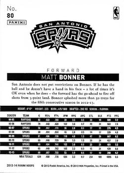 2013-14 Hoops - Gold #80 Matt Bonner Back